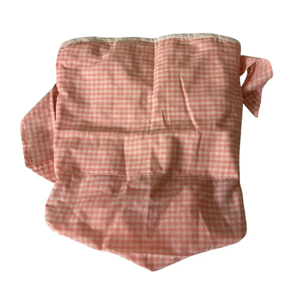 Vtg Infant Diaper Cover Bottoms Pink Wht Check pattern western Prairie 60’s 70’s